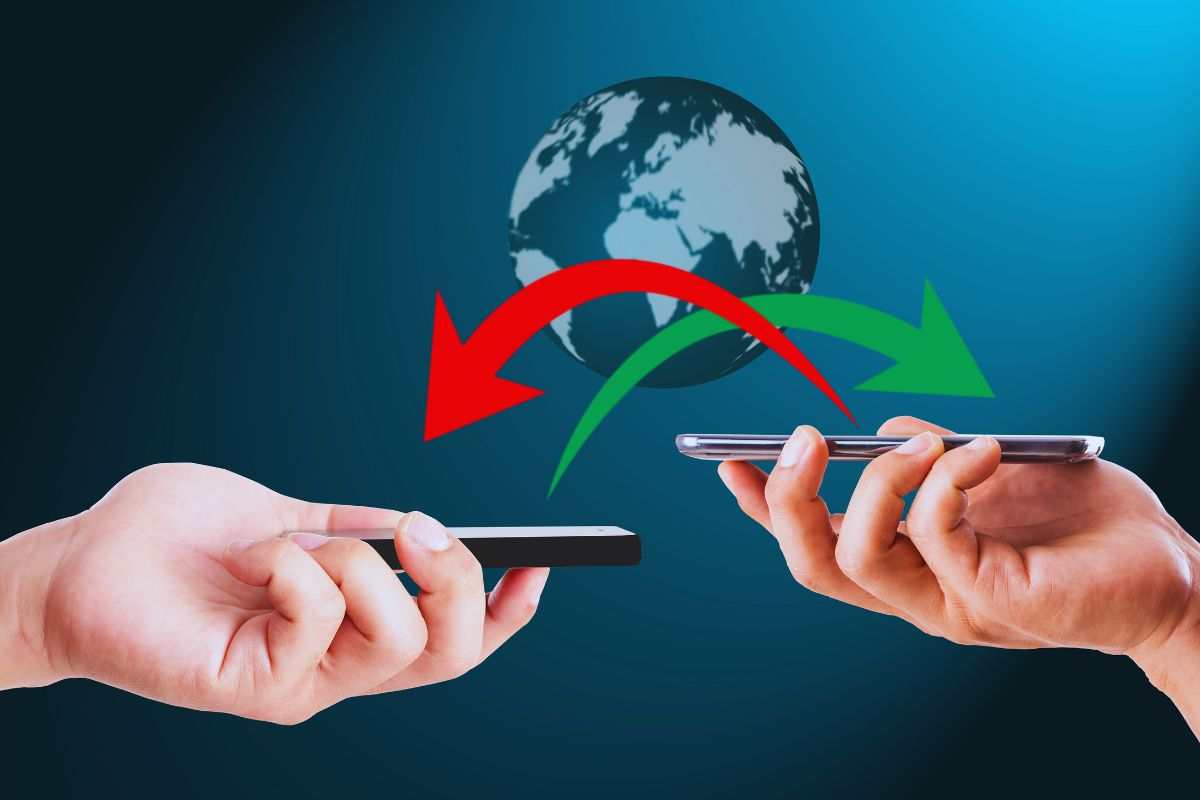 due telefoni che si scambiano dati